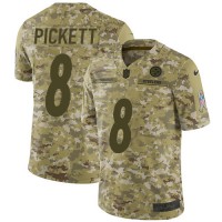 Nike Pittsburgh Steelers #8 Kenny Pickett Camo Youth Stitched NFL Limited 2018 Salute To Service Jersey