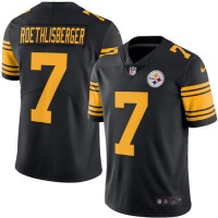Nike Pittsburgh Steelers #7 Ben Roethlisberger Black Youth Stitched NFL Limited Rush Jersey