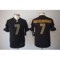 Nike Pittsburgh Steelers #7 Ben Roethlisberger Black Impact Youth Stitched NFL Limited Jersey