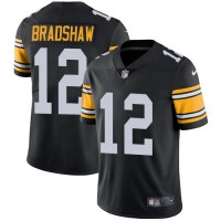 Nike Pittsburgh Steelers #12 Terry Bradshaw Black Alternate Youth Stitched NFL Vapor Untouchable Limited Jersey