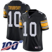 Nike Pittsburgh Steelers #10 Mitchell Trubisky Black Alternate Youth Stitched NFL 100th Season Vapor Limited Jersey