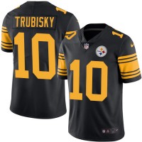 Nike Pittsburgh Steelers #10 Mitchell Trubisky Black Youth Stitched NFL Limited Rush Jersey