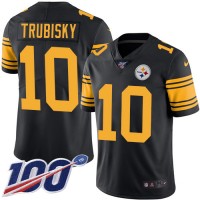 Nike Pittsburgh Steelers #10 Mitchell Trubisky Black Youth Stitched NFL Limited Rush 100th Season Jersey