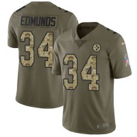 Nike Pittsburgh Steelers #34 Terrell Edmunds Olive/Camo Youth Stitched NFL Limited 2017 Salute to Service Jersey