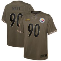 Pittsburgh Pittsburgh Steelers #90 T.J. Watt Nike Youth 2022 Salute To Service Limited Jersey - Olive