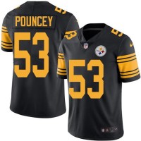 Nike Pittsburgh Steelers #53 Maurkice Pouncey Black Youth Stitched NFL Limited Rush Jersey