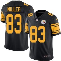 Nike Pittsburgh Steelers #83 Heath Miller Black Youth Stitched NFL Limited Rush Jersey