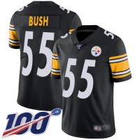 Nike Pittsburgh Steelers #55 Devin Bush Black Team Color Youth Stitched NFL 100th Season Vapor Limited Jersey