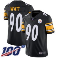Nike Pittsburgh Steelers #90 T. J. Watt Black Team Color Youth Stitched NFL 100th Season Vapor Limited Jersey