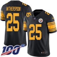 Nike Pittsburgh Steelers #25 Ahkello Witherspoon Black Youth Stitched NFL Limited Rush 100th Season Jersey