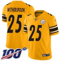 Nike Pittsburgh Steelers #25 Ahkello Witherspoon Gold Youth Stitched NFL Limited Inverted Legend 100th Season Jersey