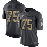 Nike Pittsburgh Steelers #75 Joe Greene Black Youth Stitched NFL Limited 2016 Salute to Service Jersey