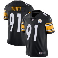 Nike Pittsburgh Steelers #91 Stephon Tuitt Black Team Color Youth Stitched NFL Vapor Untouchable Limited Jersey