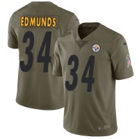 Nike Pittsburgh Steelers #34 Terrell Edmunds Olive Youth Stitched NFL Limited 2017 Salute to Service Jersey