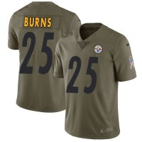 Nike Pittsburgh Steelers #25 Artie Burns Olive Youth Stitched NFL Limited 2017 Salute to Service Jersey