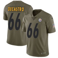 Nike Pittsburgh Steelers #66 David DeCastro Olive Youth Stitched NFL Limited 2017 Salute to Service Jersey