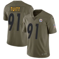 Nike Pittsburgh Steelers #91 Stephon Tuitt Olive Youth Stitched NFL Limited 2017 Salute to Service Jersey