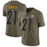 Nike Pittsburgh Steelers #21 Sean Davis Olive Youth Stitched NFL Limited 2017 Salute to Service Jersey