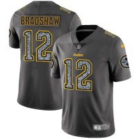 Nike Pittsburgh Steelers #12 Terry Bradshaw Gray Static Youth Stitched NFL Vapor Untouchable Limited Jersey