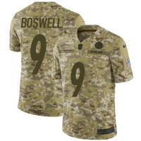 Nike Pittsburgh Steelers #9 Chris Boswell Camo Youth Stitched NFL Limited 2018 Salute to Service Jersey