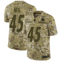 Nike Pittsburgh Steelers #45 Roosevelt Nix Camo Youth Stitched NFL Limited 2018 Salute to Service Jersey