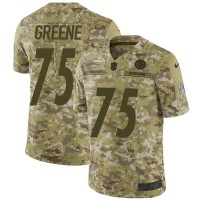 Nike Pittsburgh Steelers #75 Joe Greene Camo Youth Stitched NFL Limited 2018 Salute to Service Jersey