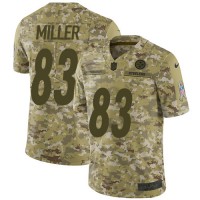 Nike Pittsburgh Steelers #83 Heath Miller Camo Youth Stitched NFL Limited 2018 Salute to Service Jersey