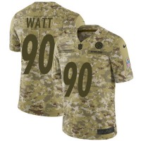 Nike Pittsburgh Steelers #90 T. J. Watt Camo Youth Stitched NFL Limited 2018 Salute to Service Jersey