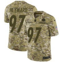 Nike Pittsburgh Steelers #97 Cameron Heyward Camo Youth Stitched NFL Limited 2018 Salute to Service Jersey