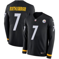 Nike Pittsburgh Steelers #7 Ben Roethlisberger Black Team Color Youth Stitched NFL Limited Therma Long Sleeve Jersey