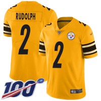 Nike Pittsburgh Steelers #2 Mason Rudolph Gold Youth Stitched NFL Limited Inverted Legend 100th Season Jersey