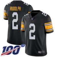 Nike Pittsburgh Steelers #2 Mason Rudolph Black Alternate Youth Stitched NFL 100th Season Vapor Limited Jersey