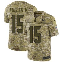 Nike Houston Texans #15 Will Fuller V Camo Youth Stitched NFL Limited 2018 Salute to Service Jersey