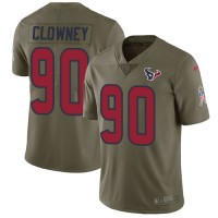 Nike Houston Texans #90 Jadeveon Clowney Olive Youth Stitched NFL Limited 2017 Salute to Service Jersey