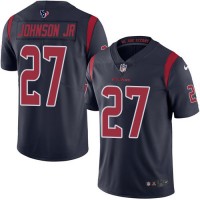 Nike Houston Texans #27 Duke Johnson Jr Navy Blue Youth Stitched NFL Limited Rush Jersey