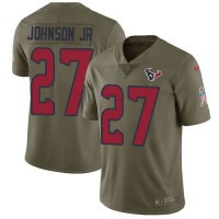 Nike Houston Texans #27 Duke Johnson Jr Olive Youth Stitched NFL Limited 2017 Salute to Service Jersey
