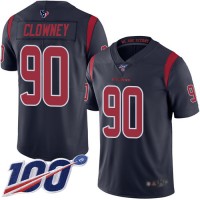 Nike Houston Texans #90 Jadeveon Clowney Navy Blue Youth Stitched NFL Limited Rush 100th Season Jersey