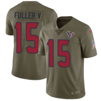 Nike Houston Texans #15 Will Fuller V Olive Youth Stitched NFL Limited 2017 Salute to Service Jersey