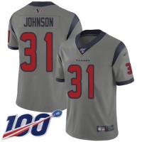 Nike Houston Texans #31 David Johnson Gray Youth Stitched NFL Limited Inverted Legend 100th Season Jersey