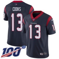 Nike Houston Texans #13 Brandin Cooks Navy Blue Team Color Youth Stitched NFL 100th Season Vapor Untouchable Limited Jersey