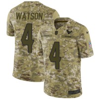 Nike Houston Texans #4 Deshaun Watson Camo Youth Stitched NFL Limited 2018 Salute to Service Jersey
