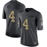 Nike Houston Texans #4 Deshaun Watson Black Youth Stitched NFL Limited 2016 Salute to Service Jersey