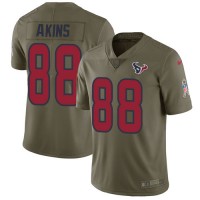 Nike Houston Texans #88 Jordan Akins Olive Youth Stitched NFL Limited 2017 Salute To Service Jersey