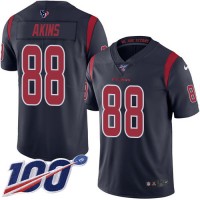 Nike Houston Texans #88 Jordan Akins Navy Blue Youth Stitched NFL Limited Rush 100th Season Jersey