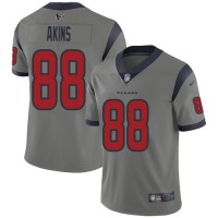 Nike Houston Texans #88 Jordan Akins Gray Youth Stitched NFL Limited Inverted Legend Jersey