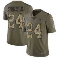 Nike Houston Texans #24 Derek Stingley Jr. Olive/Camo Youth Stitched NFL Limited 2017 Salute To Service Jersey