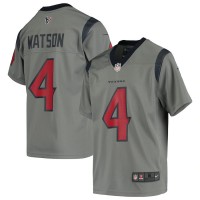 Houston Houston Texans #4 Deshaun Watson Nike Youth Gray Inverted Game Jersey