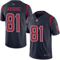 Nike Houston Texans #81 Kahale Warring Navy Blue Youth Stitched NFL Limited Rush Jersey