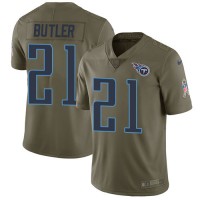 Nike Tennessee Titans #21 Malcolm Butler Olive Youth Stitched NFL Limited 2017 Salute to Service Jersey