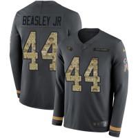 Nike Tennessee Titans #44 Vic Beasley Jr Anthracite Salute to Service Youth Stitched NFL Limited Therma Long Sleeve Jersey